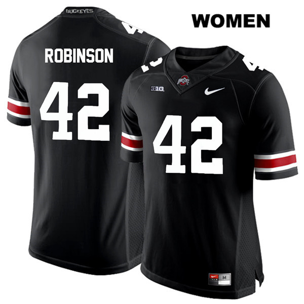 Ohio State Buckeyes Women's Bradley Robinson #42 White Number Black Authentic Nike College NCAA Stitched Football Jersey RF19Q07GW